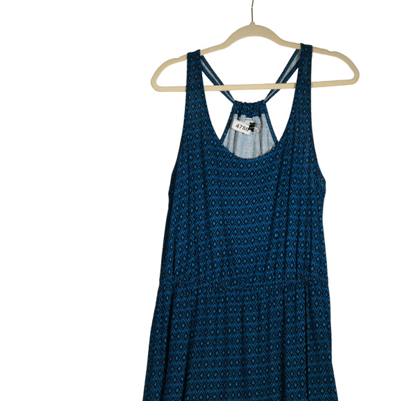Old Navy Mini Dress Women Large Blue Jersey Knit Stretch Racerback Elastic Boho - Picture 2 of 5